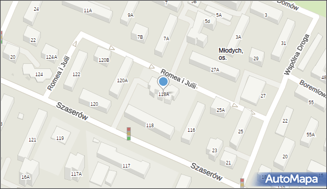 Warszawa, Szaserów, 118A, mapa Warszawy