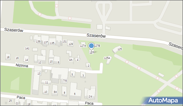 Warszawa, Szaserów, 127, mapa Warszawy