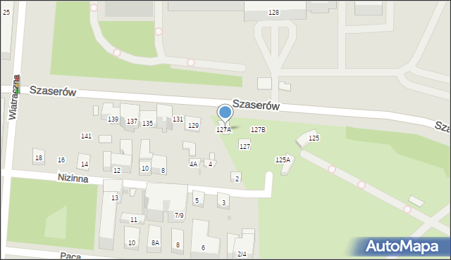 Warszawa, Szaserów, 127A, mapa Warszawy