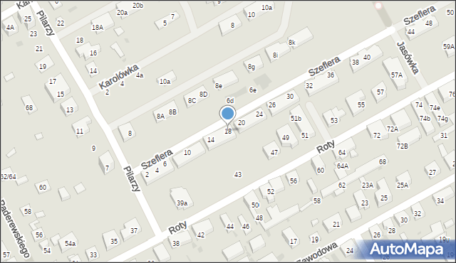 Warszawa, Szeflera-Włada Władysława, 18, mapa Warszawy