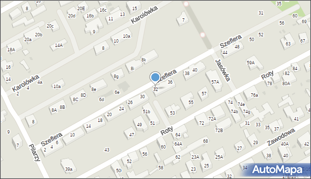 Warszawa, Szeflera-Włada Władysława, 32, mapa Warszawy