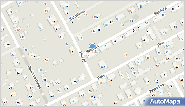 Warszawa, Szeflera-Włada Władysława, 4, mapa Warszawy