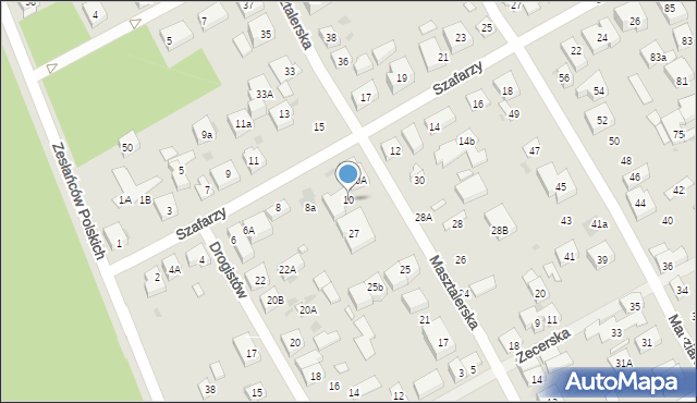 Warszawa, Szafarzy, 10, mapa Warszawy