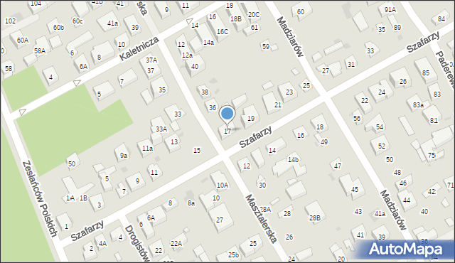 Warszawa, Szafarzy, 17, mapa Warszawy