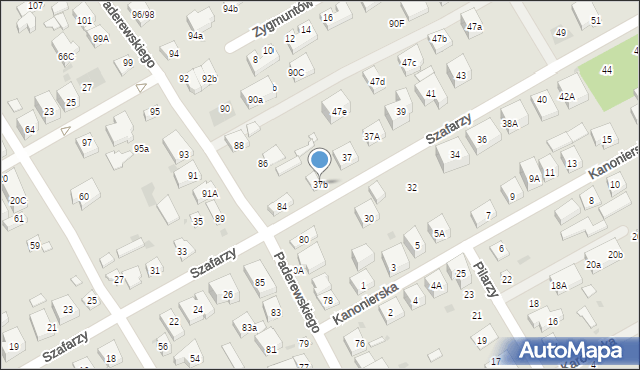 Warszawa, Szafarzy, 37b, mapa Warszawy