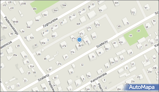 Warszawa, Szafarzy, 39, mapa Warszawy