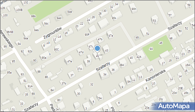 Warszawa, Szafarzy, 41, mapa Warszawy