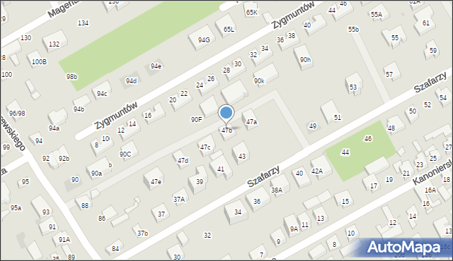 Warszawa, Szafarzy, 47b, mapa Warszawy