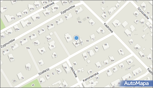 Warszawa, Szafarzy, 65, mapa Warszawy
