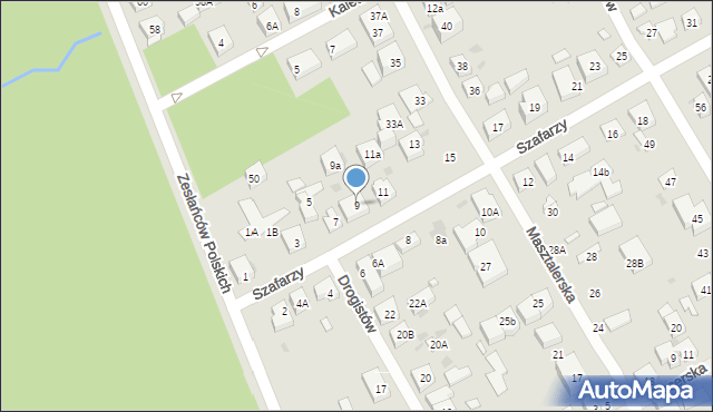 Warszawa, Szafarzy, 9, mapa Warszawy