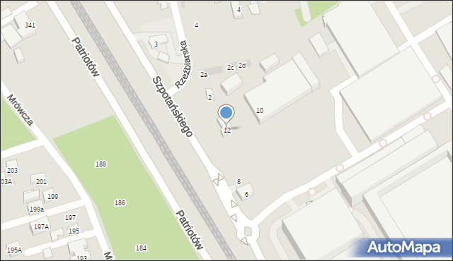 Warszawa, Szpotańskiego Kazimierza, 12, mapa Warszawy