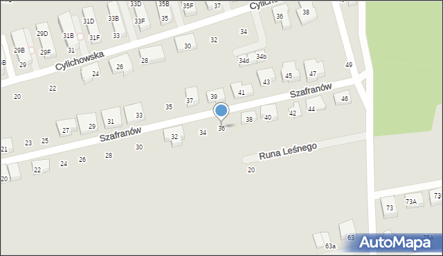Warszawa, Szafranów, 36, mapa Warszawy