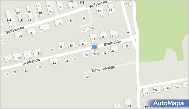 Warszawa, Szafranów, 40, mapa Warszawy