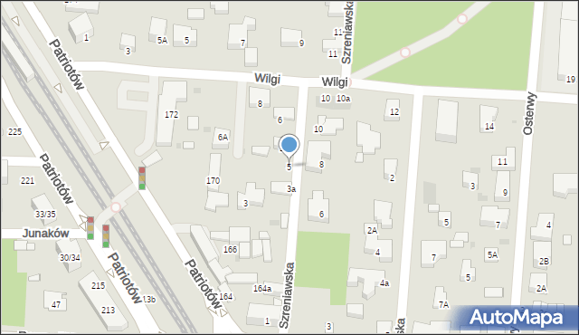 Warszawa, Szreniawska, 5, mapa Warszawy