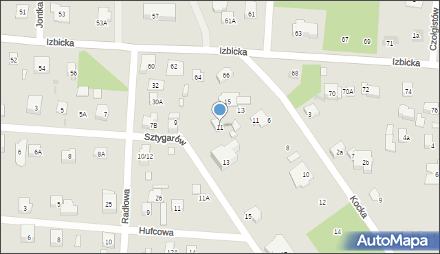 Warszawa, Sztygarów, 11, mapa Warszawy