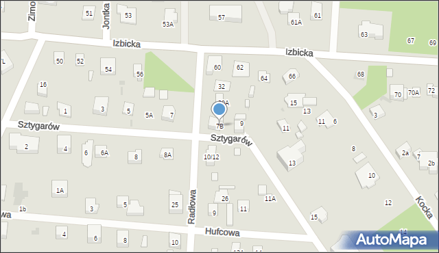 Warszawa, Sztygarów, 7B, mapa Warszawy