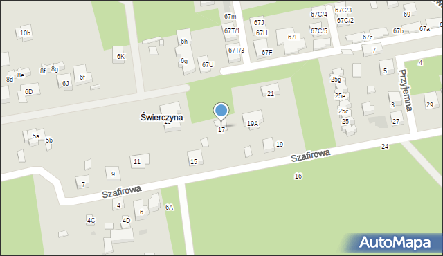 Warszawa, Szafirowa, 17, mapa Warszawy