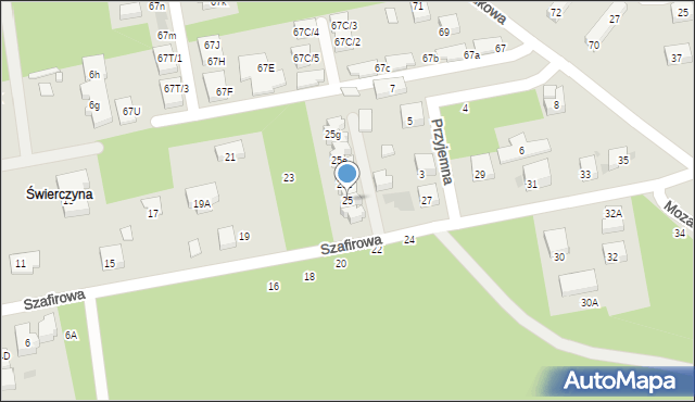 Warszawa, Szafirowa, 25, mapa Warszawy