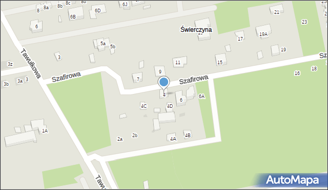 Warszawa, Szafirowa, 4, mapa Warszawy