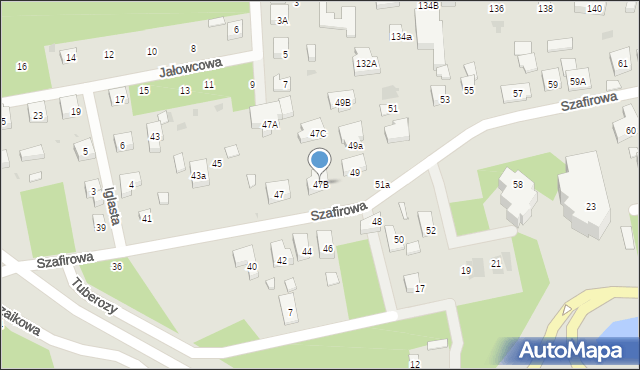 Warszawa, Szafirowa, 47B, mapa Warszawy