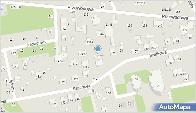 Warszawa, Szafirowa, 51, mapa Warszawy