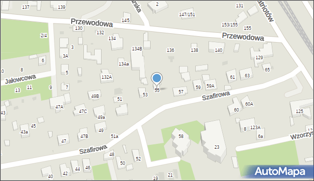 Warszawa, Szafirowa, 55, mapa Warszawy