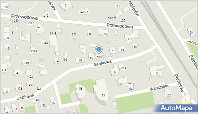 Warszawa, Szafirowa, 59A, mapa Warszawy