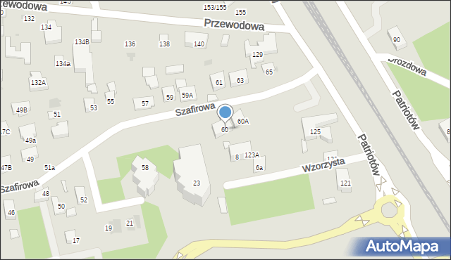 Warszawa, Szafirowa, 60, mapa Warszawy