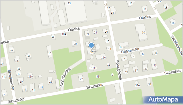 Warszawa, Szymbarska, 10, mapa Warszawy