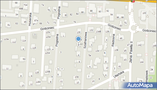 Warszawa, Szafranowa, 4, mapa Warszawy