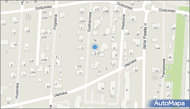 Warszawa, Szafranowa, 5, mapa Warszawy