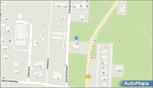 Warszawa, Szklarniowa, 4A, mapa Warszawy