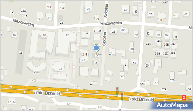 Warszawa, Szkolna, 1a, mapa Warszawy