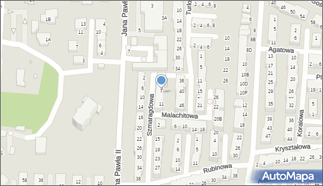 Warszawa, Szmaragdowa, 7, mapa Warszawy