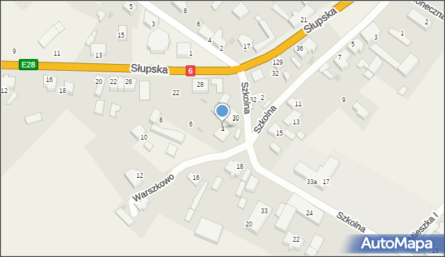 Warszkowo, Szkolna, 4, mapa Warszkowo