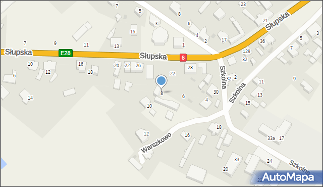 Warszkowo, Szkolna, 8, mapa Warszkowo