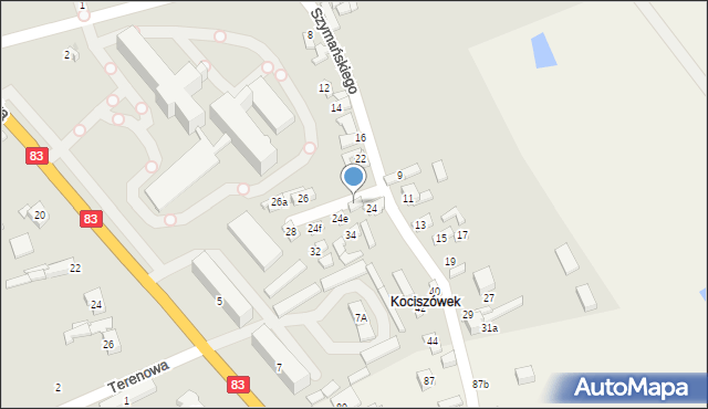 Warta, Szymańskiego Karola, dr., 24d, mapa Warta