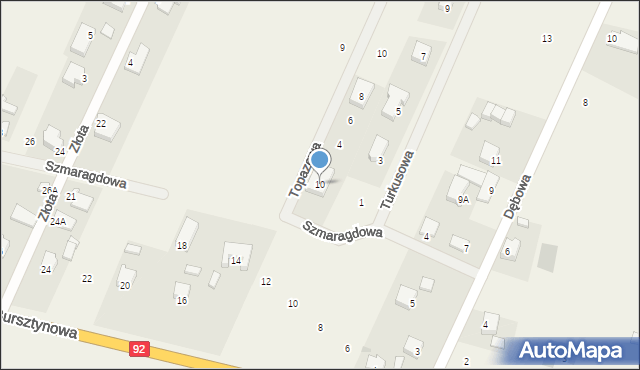 Węglew, Szmaragdowa, 10, mapa Węglew
