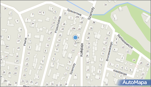 Węgrów, Szamoty Karola, 13, mapa Węgrów