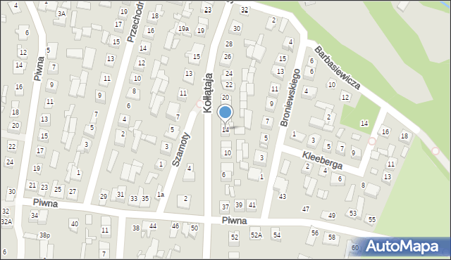 Węgrów, Szamoty Karola, 14, mapa Węgrów