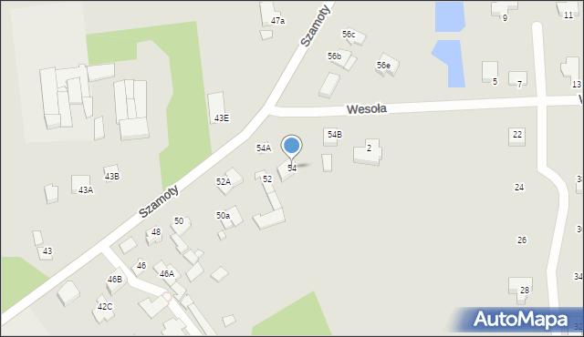 Węgrów, Szamoty Karola, 54, mapa Węgrów