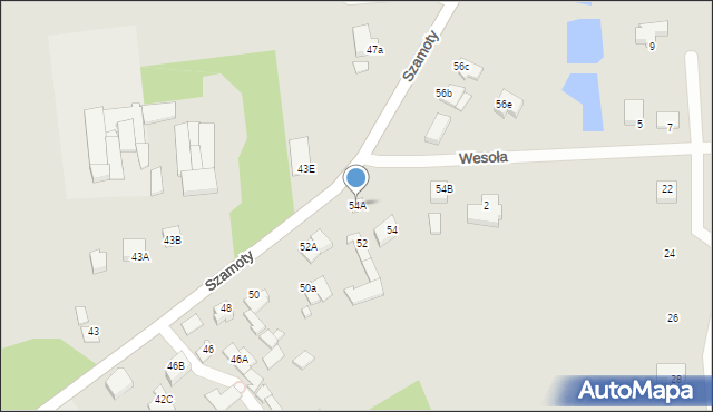Węgrów, Szamoty Karola, 54A, mapa Węgrów