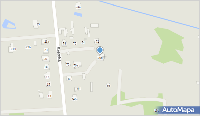 Węgrów, Szeroka, 70b, mapa Węgrów