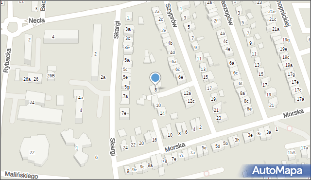 Wejherowo, Szyprów, 8, mapa Wejherowo