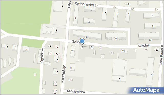 Werbkowice, Szkolna, 2, mapa Werbkowice