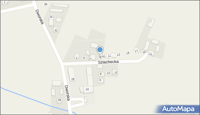 Więcławice Dworskie, Szlachecka, 9, mapa Więcławice Dworskie