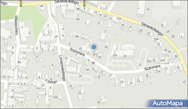 Wieliczka, Szpunara Bolesława, 14, mapa Wieliczka