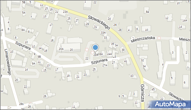 Wieliczka, Szpunara Bolesława, 22A, mapa Wieliczka