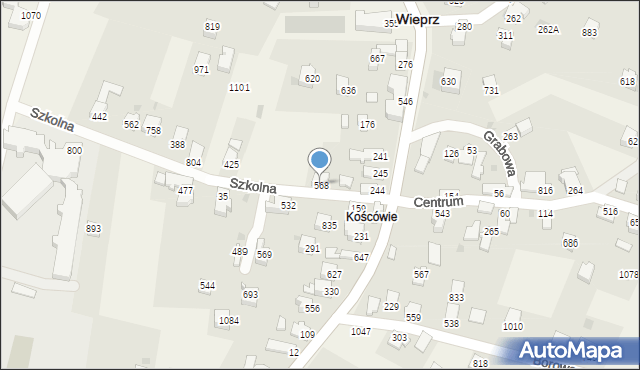 Wieprz, Szkolna, 568, mapa Wieprz