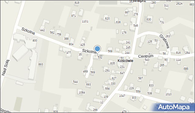 Wieprz, Szkolna, 835, mapa Wieprz